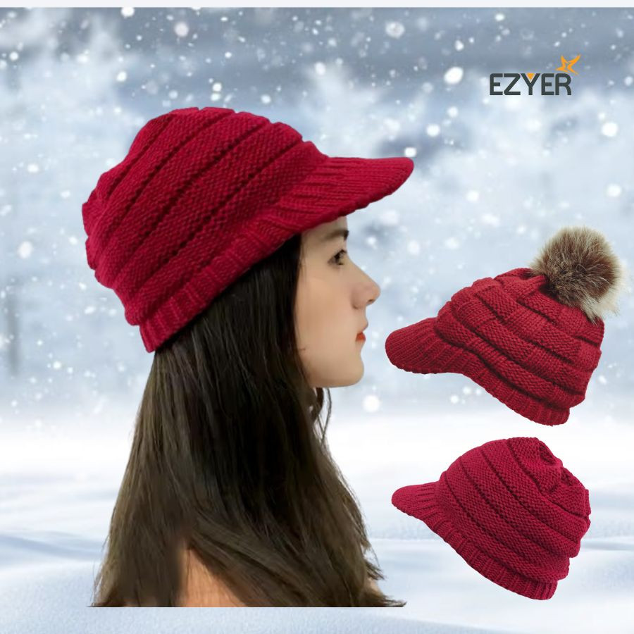 Stylish Women Winter Wool Knit Beanie Cap